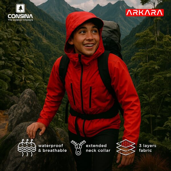 Consina Arkara Jaket Gunung Gorpcore Goretex 3 Layer Fabric | Hiking Urban Outdoor Waterproof Windproof