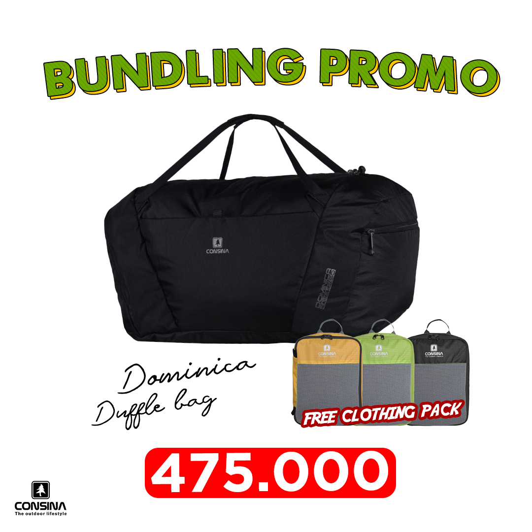 CONSINA PAKET BUNDLING DOMINICA TRAVEL DUFFLE BAG CLOTHING PACK