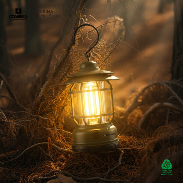 Consina Lamp L27  Lampu Tenda Camping Outdoor Hiking Gunung Mancing Rechargeable Double Power Charging & Baterai