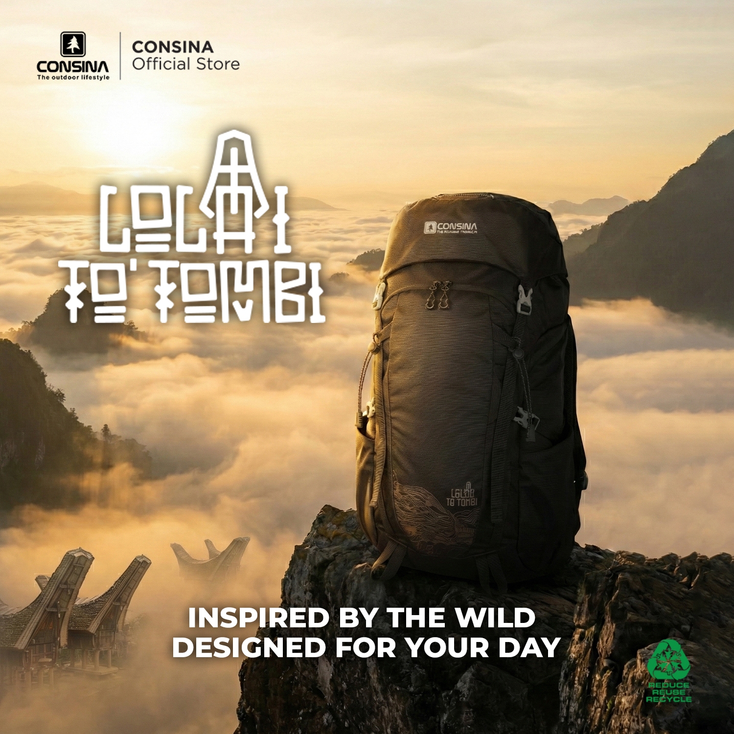 Consina Lolai To Tombi Backpack Ransel | Outdoor Gunung Travel Hiking Urban
