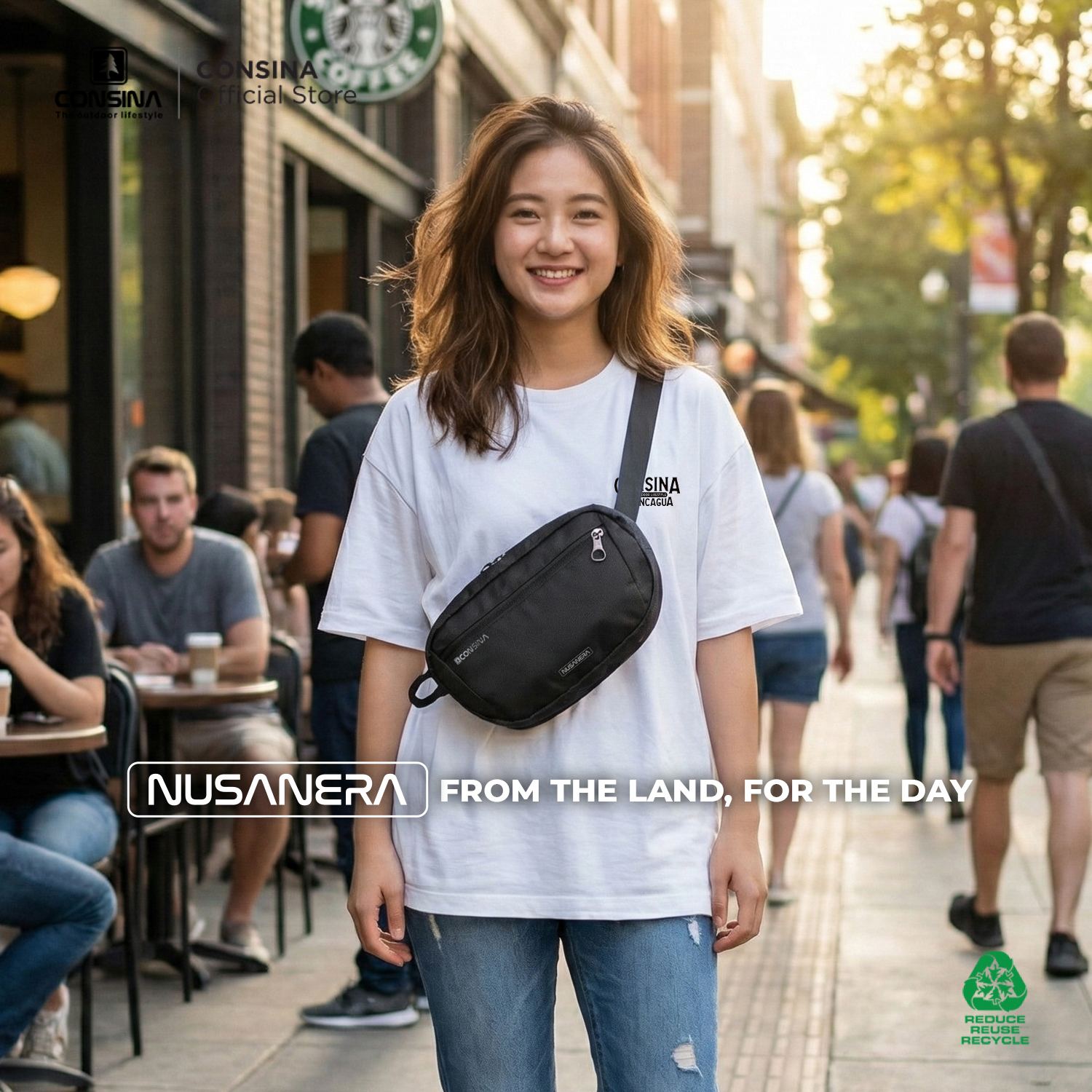 Consina Nusanera Tas Selempang Sling Bag Outdoor | Gunung Hiking Urban
