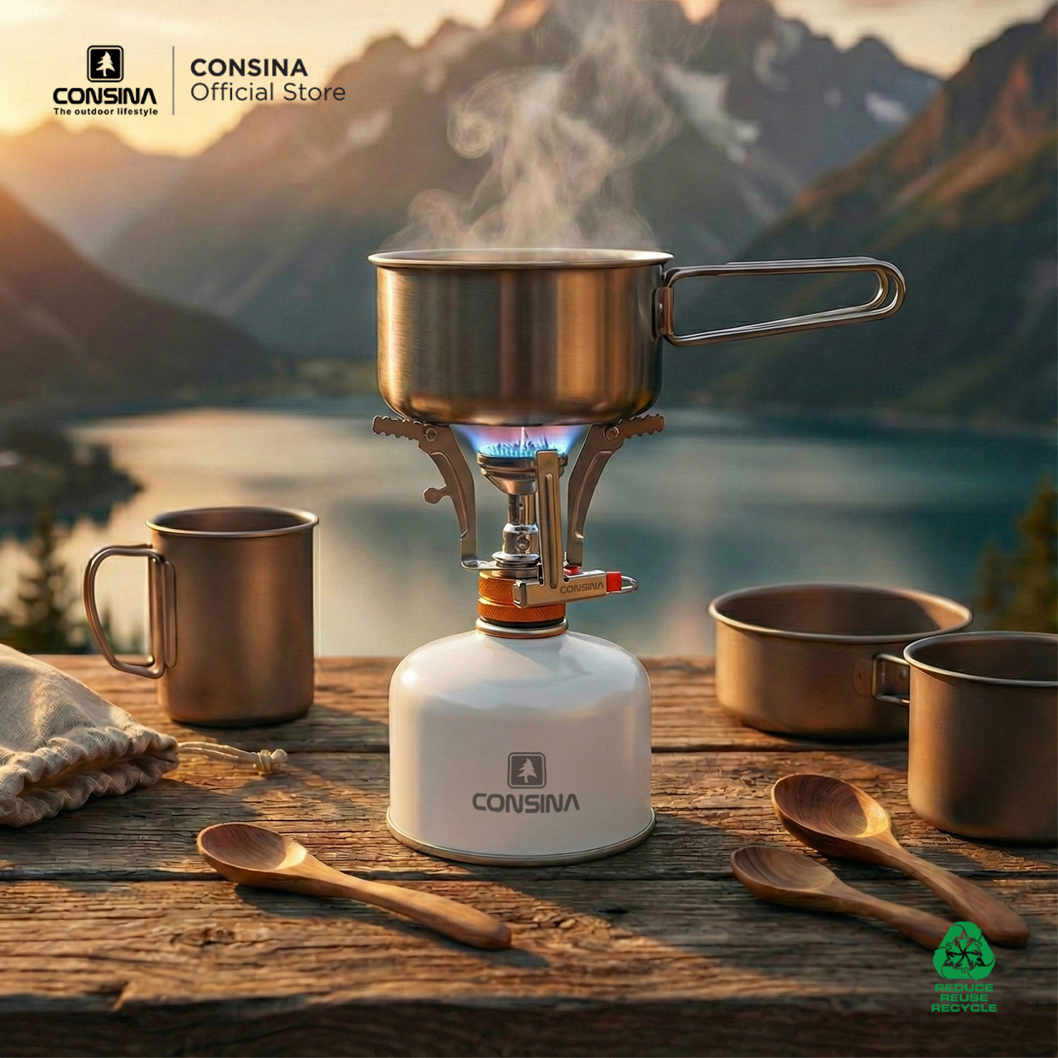 Consina Ultra Heat Kompor Lipat Outdoor | Hiking Gunung Camping Mancing Pramuka