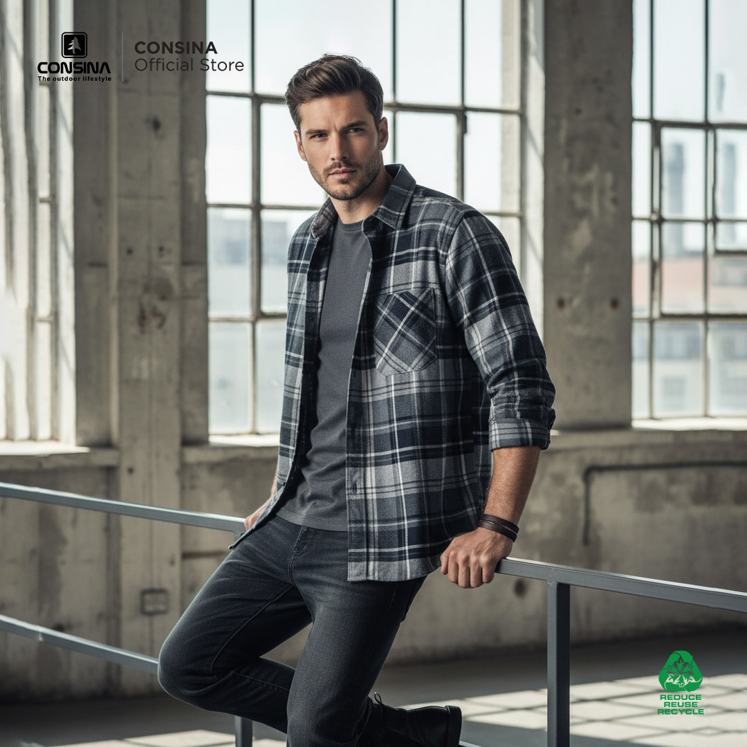 Consina Kemeja Flannel Premium Cotton Outdoor | Gunung Hiking