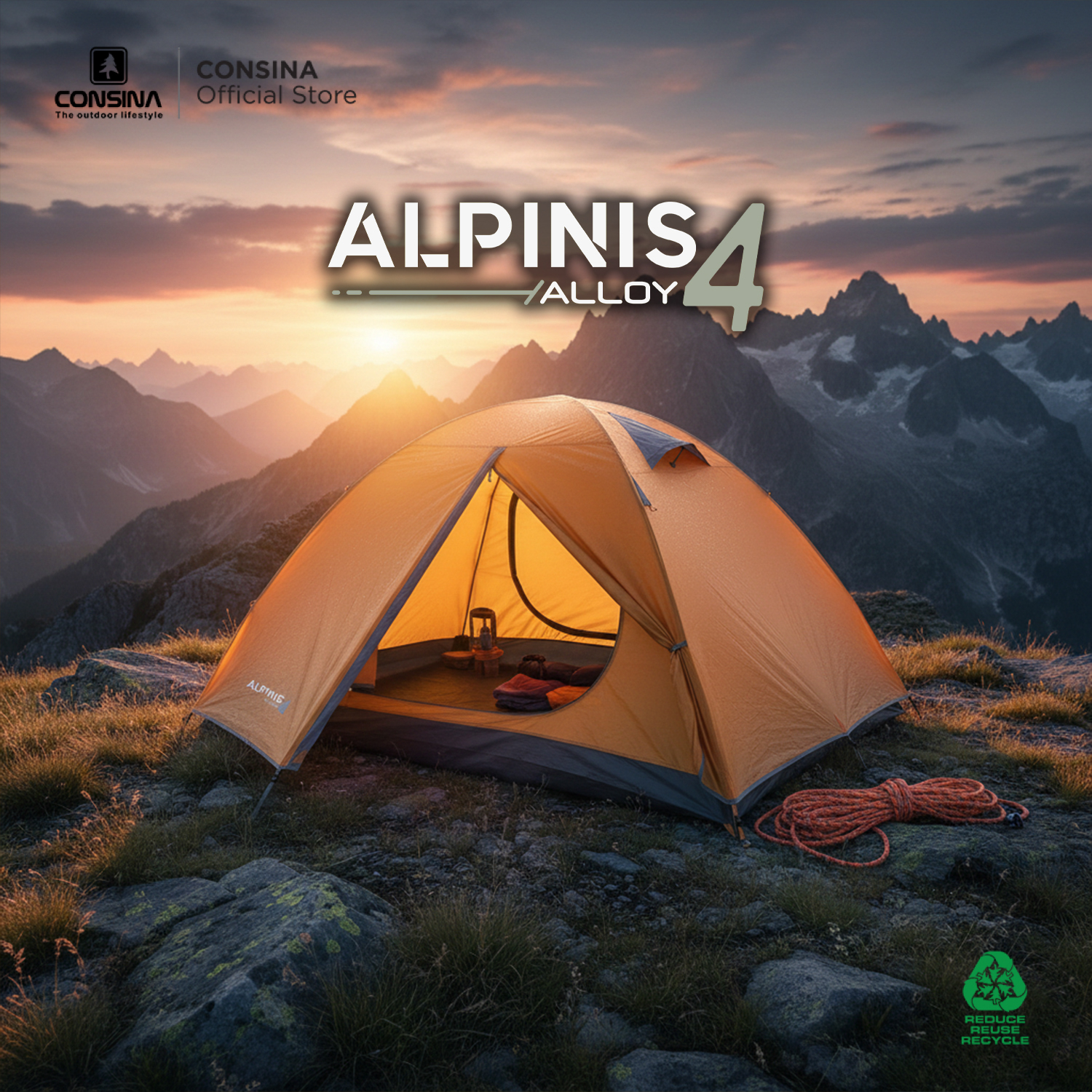 Consina Bessport Tenda Dome Gunung 2-3 Orang | Outdoor Camping Hiking Tent