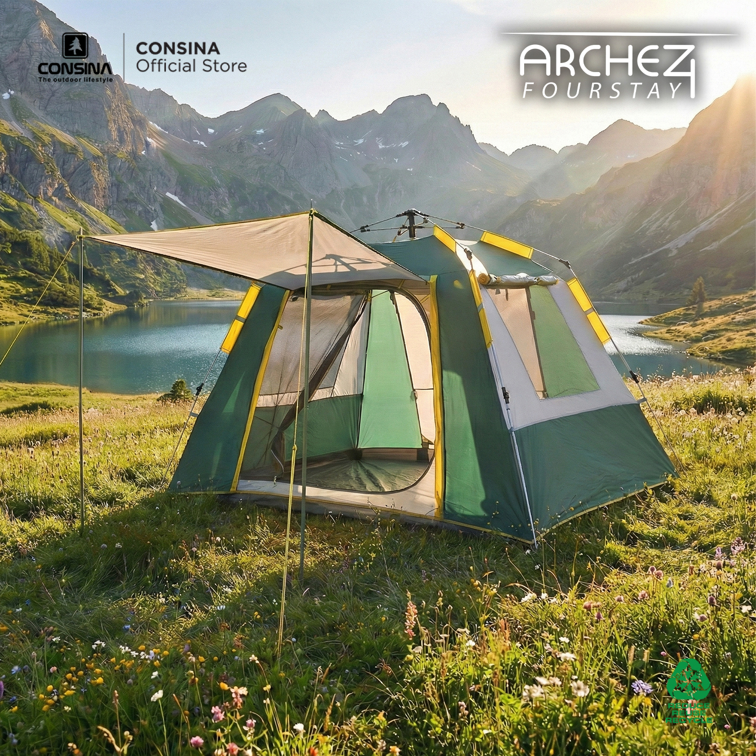 Consina Archez Fourstay Tent Tenda Quick Set Up Otomatis | Outdoor Camping Gunung