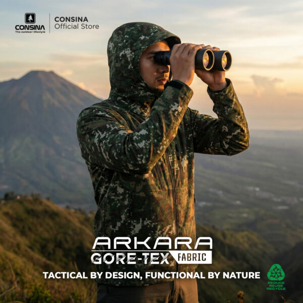 Consina Arkara Jaket Gunung Gorpcore Goretex 3 Layer Fabric | Hiking Urban Outdoor Waterproof Windproof